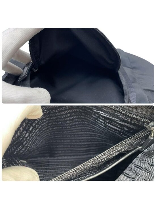 Prada Nylon Saffiano Leather Backpack Black main image 8